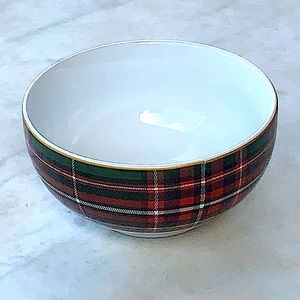 222 FIFTH WEXFORD GREEN SOUP BOWL GREEN PLAID